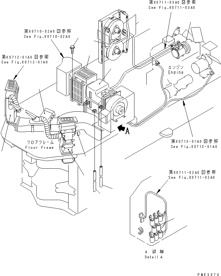 Komatsu parts book diagram for WF450-3 S/N 54001-UP: AIR CONDITIONER (AIR CONDITIONER KIT)