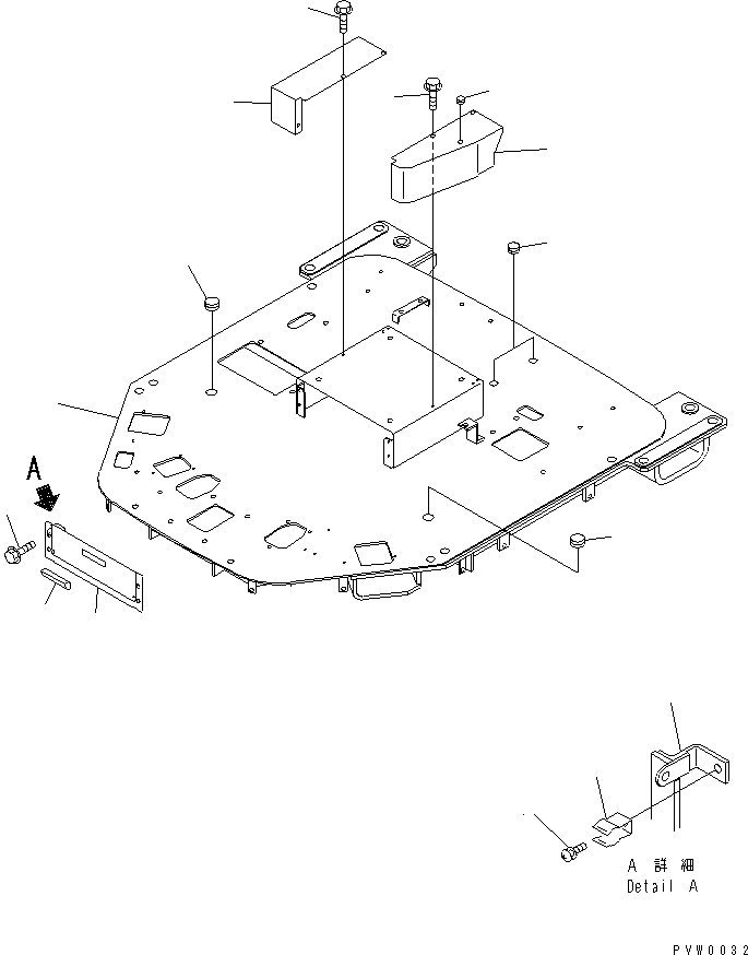 Komatsu parts book diagram for WF450-3 S/N 54001-UP: FLOOR (FLOOR FRAME)