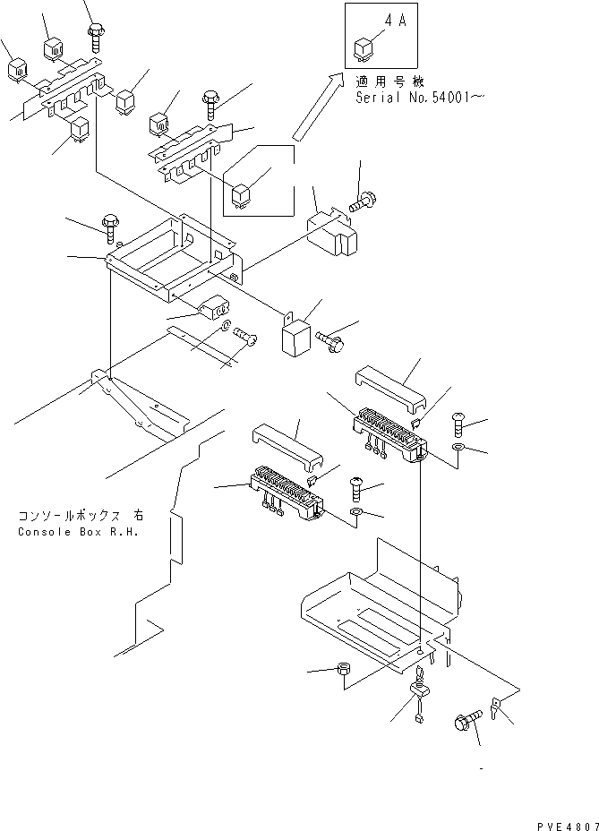 Komatsu parts book diagram for WF450-3 S/N 54001-UP: FLOOR HARNESS (RELAY AND FUSE)