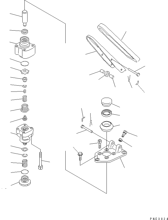 Komatsu parts book diagram for WF450-3 S/N 54001-UP: BRAKE CONTROL (SINGLE BRAKE VALVE)