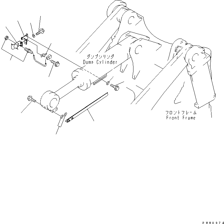 Komatsu parts book diagram for WF450-3 S/N 54001-UP: BUCKET POSITIONER