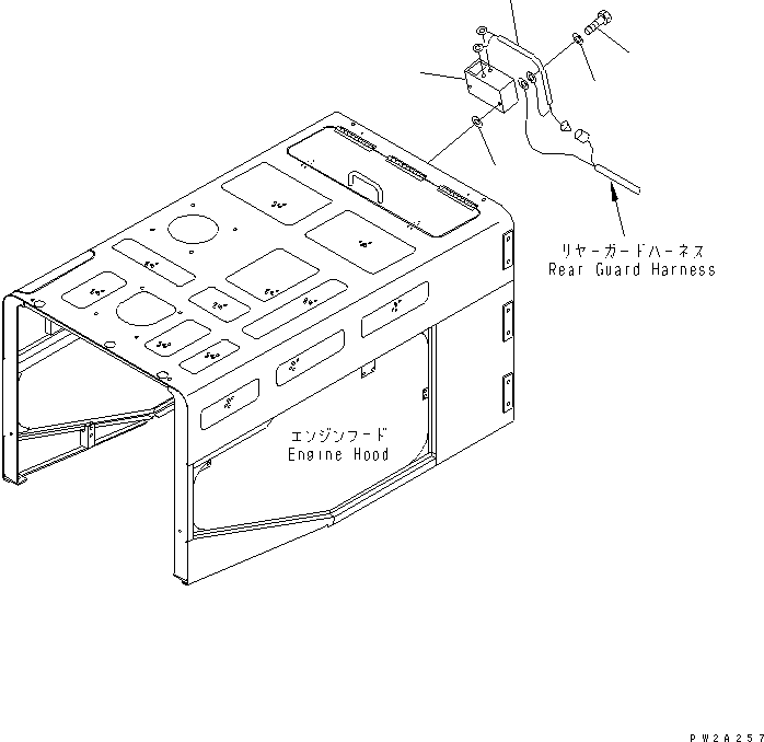 Komatsu parts book diagram for WF450-3 S/N 54001-UP: HOOD (BACK-UP ALARM)(#54001-54099)