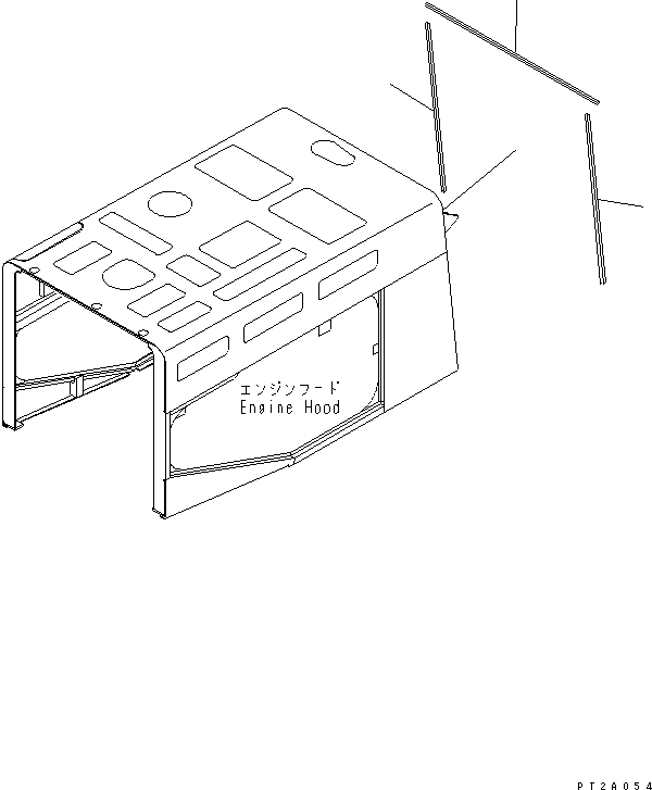 Komatsu parts book diagram for WF450-3 S/N 54001-UP: HOOD (ENGINE HOOD SEAL)(#54101-)