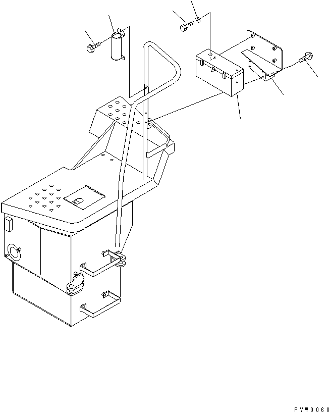 Komatsu parts book diagram for WF450-3 S/N 54001-UP: LADDER RAIL (GREASE BOX AND TOOL BOX)