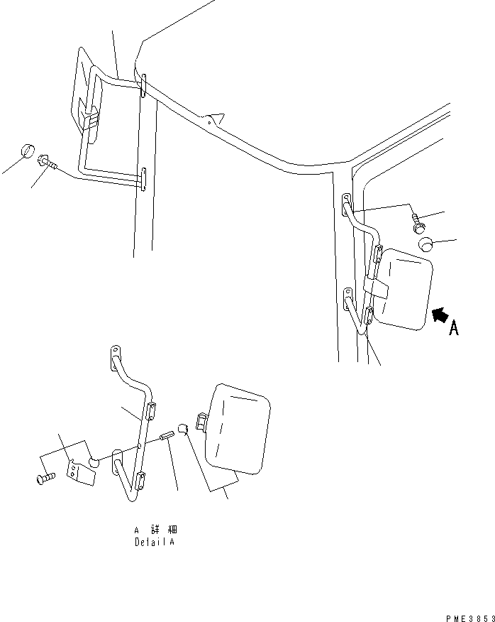 Komatsu parts book diagram for WF450-3 S/N 54001-UP: MIRROR