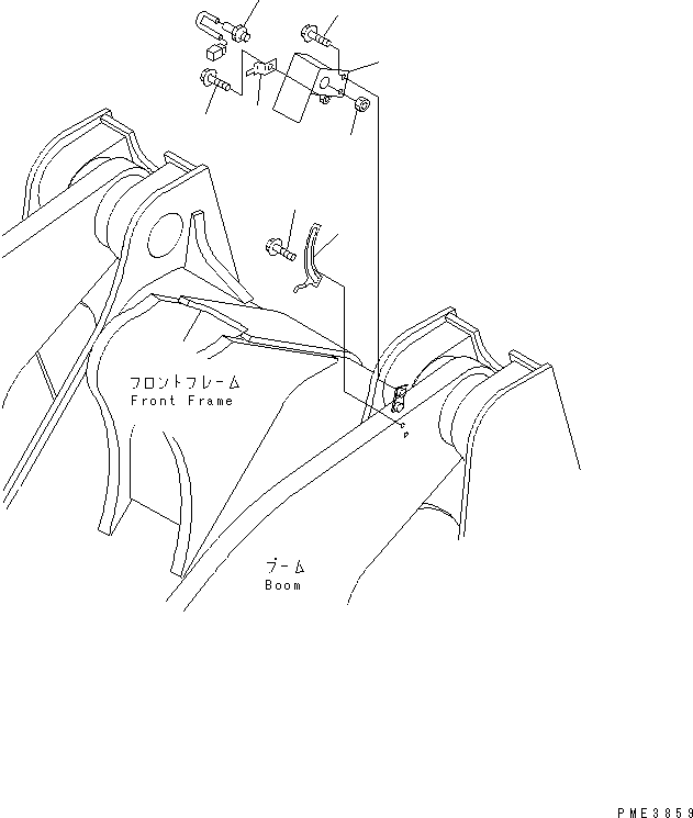 Komatsu parts book diagram for WF450-3 S/N 54001-UP: LIFT ARM AND BELLCRANK (BOOM KICK OUT)