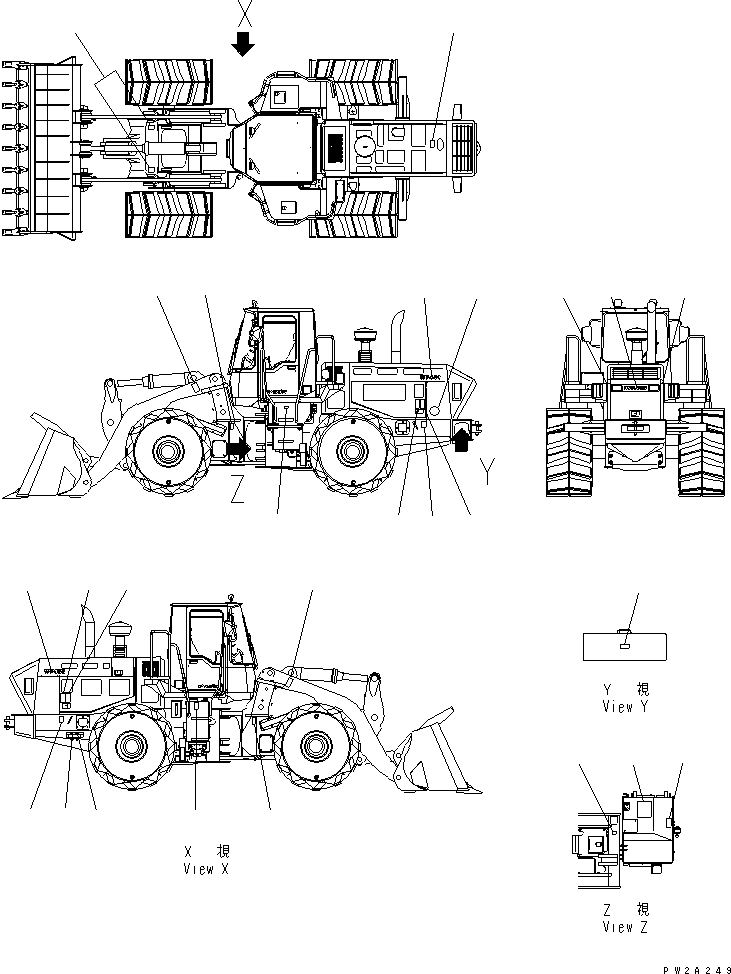 Komatsu parts book diagram for WF450-3 S/N 54001-UP: MARKS AND PLATES(#54101-)