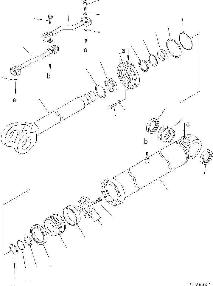 Komatsu parts book diagram for WF450-3 S/N 54001-UP: LIFT CYLINDER(#54101-)