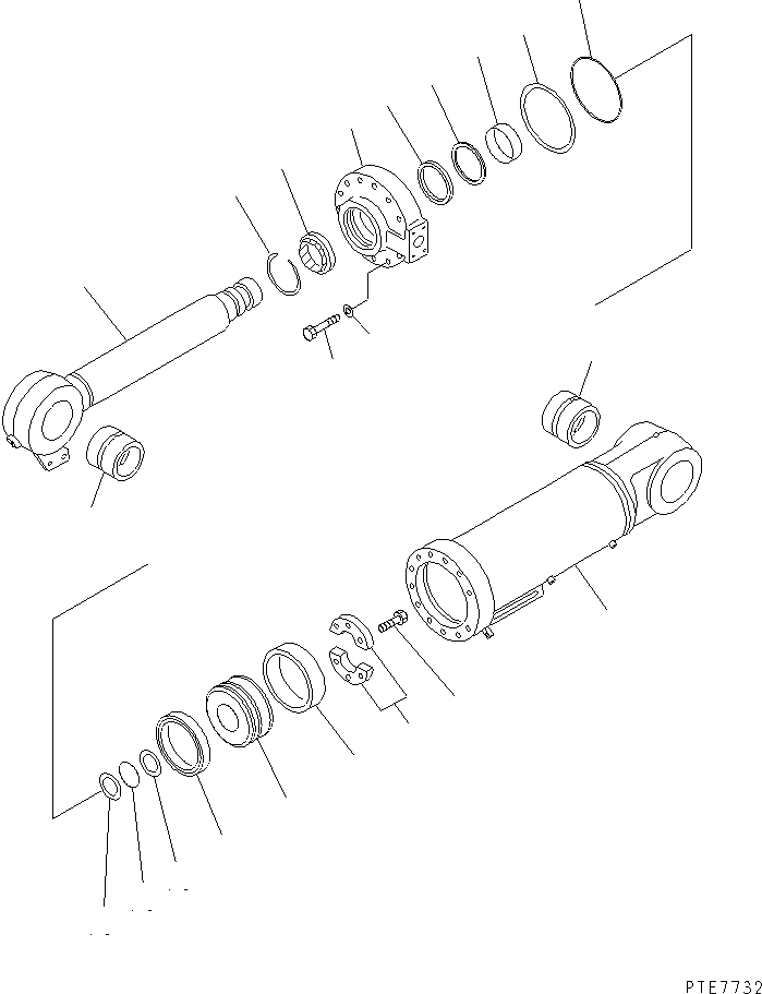 Komatsu parts book diagram for WF450-3 S/N 54001-UP: DUMP CYLINDER(#54001-54099)