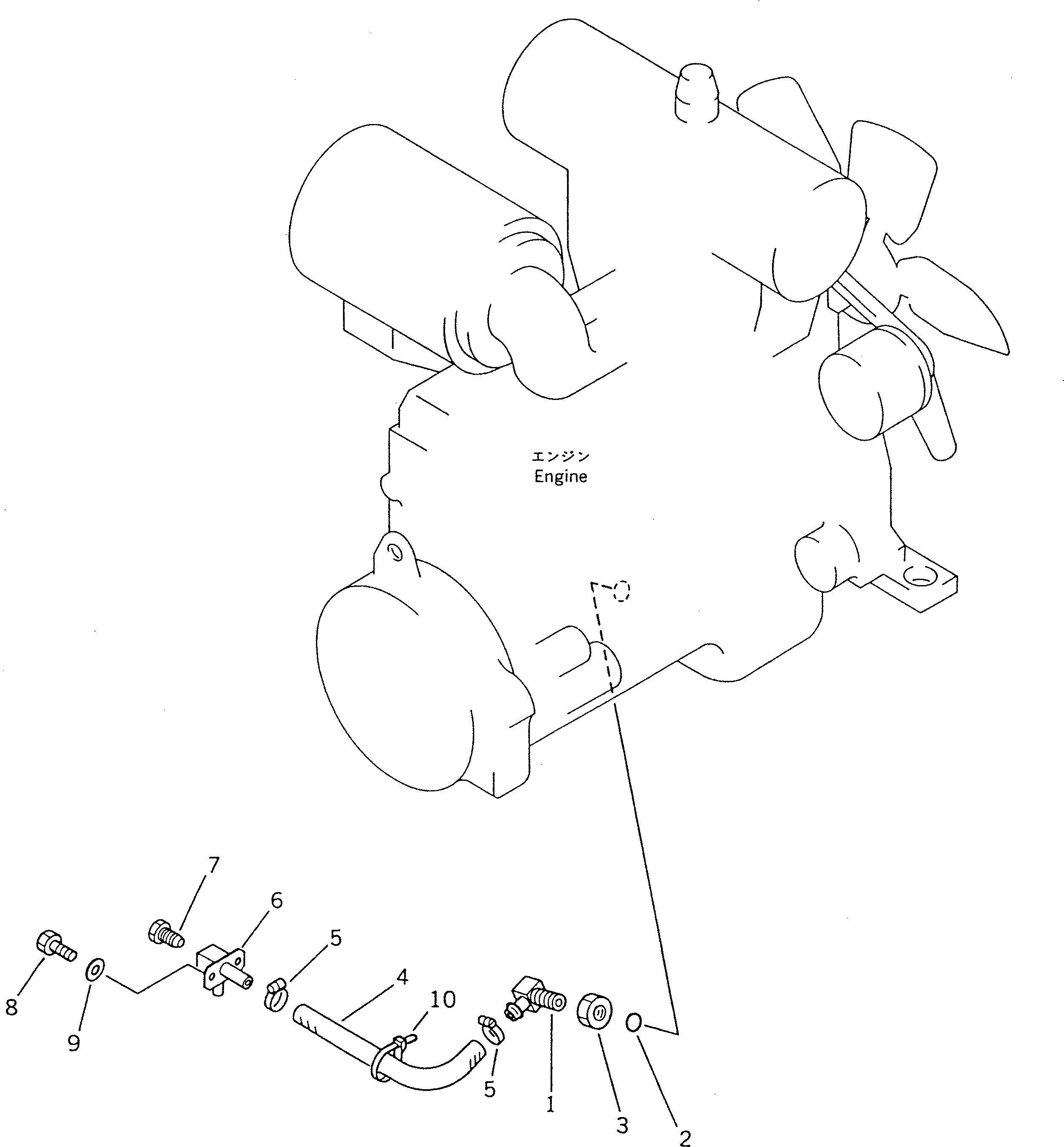 Komatsu parts book diagram for WF450T-1 S/N 10001-UP: ENGINE RELATED PARTS