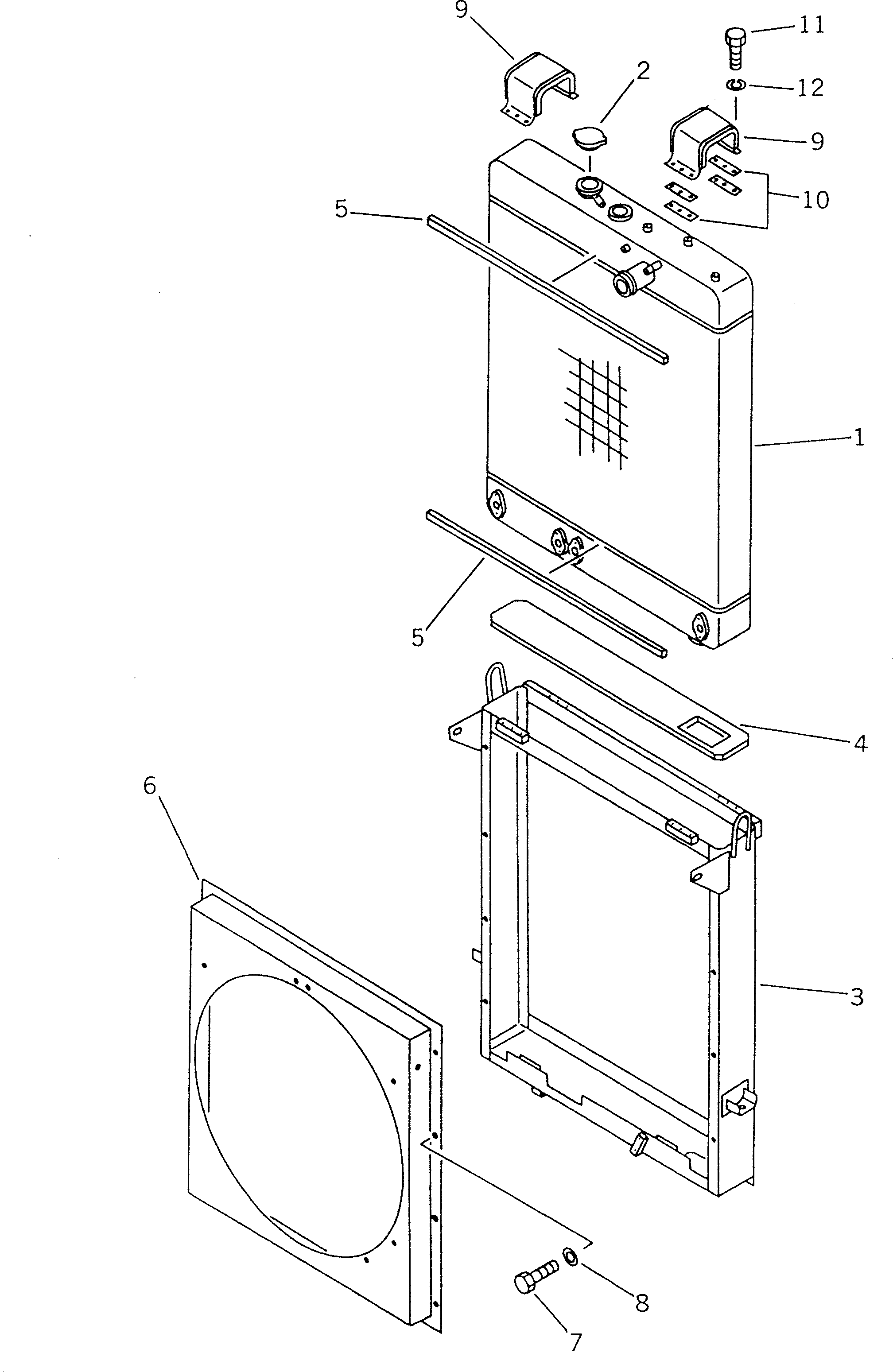 Komatsu parts book diagram for WF450T-1 S/N 10001-UP: RADIATOR