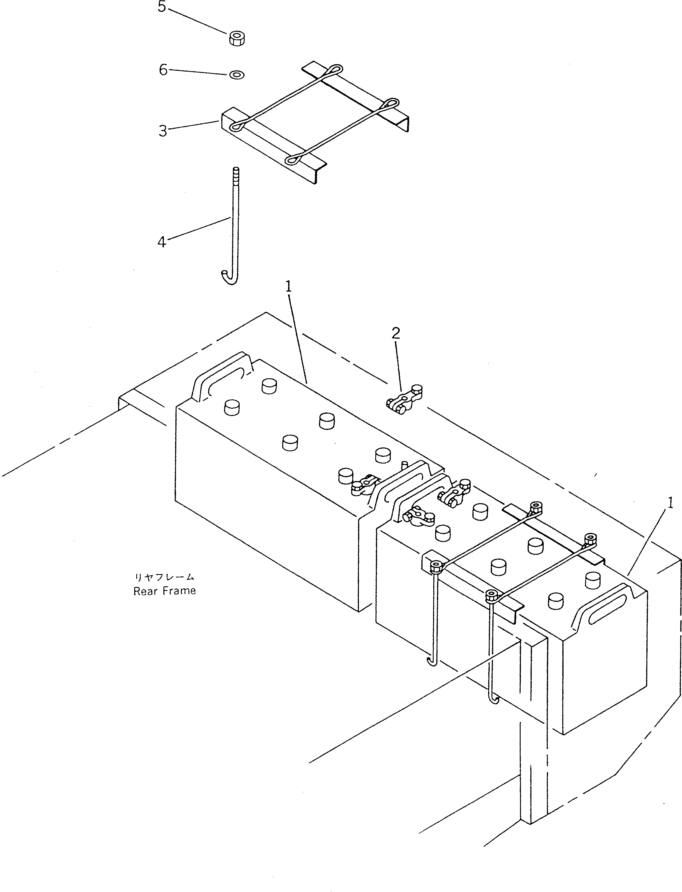Komatsu parts book diagram for WF450T-1 S/N 10001-UP: BATTERY