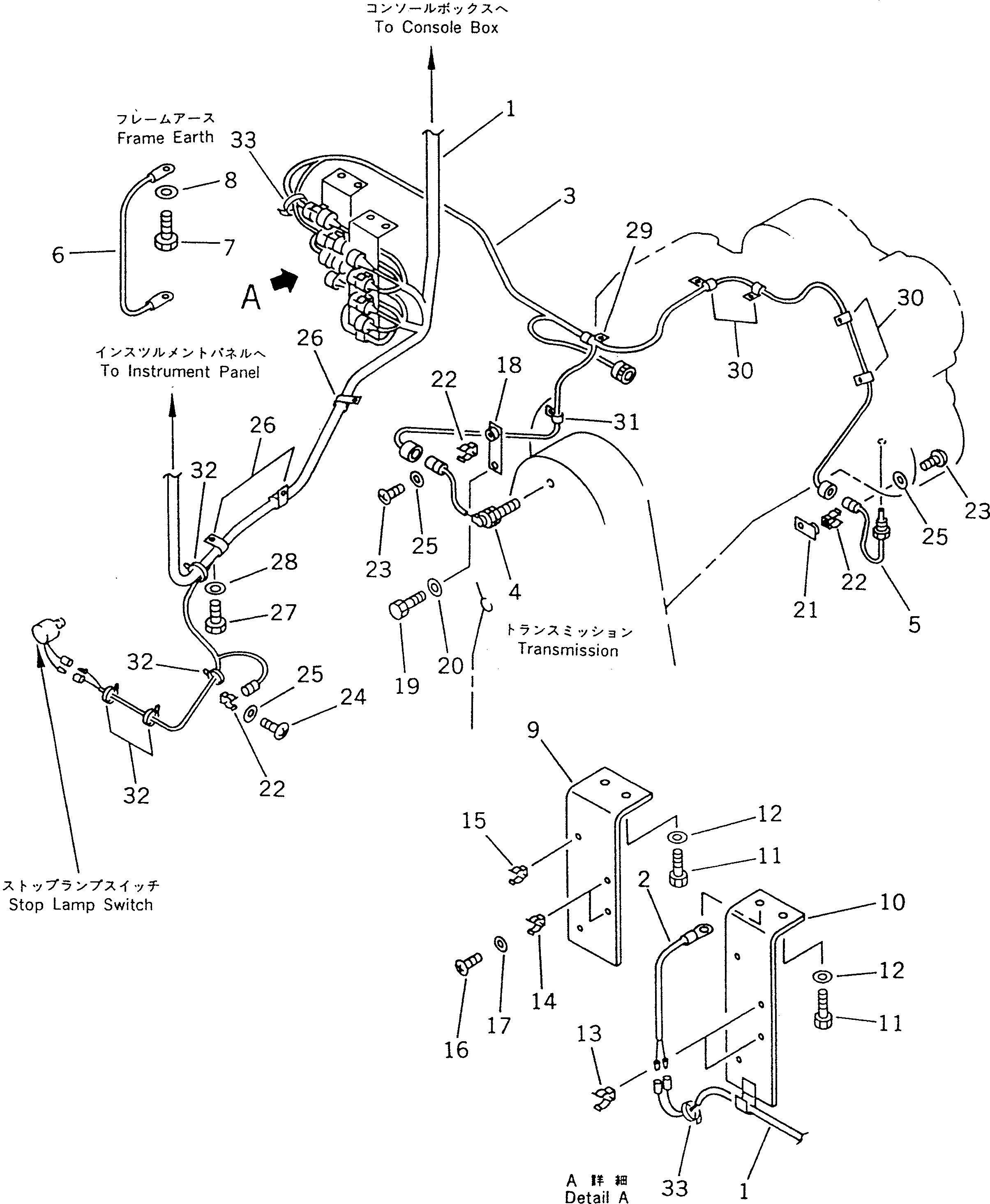 Komatsu parts book diagram for WF450T-1 S/N 10001-UP: ELECTRICAL SYSTEM (FLOOR LINE)