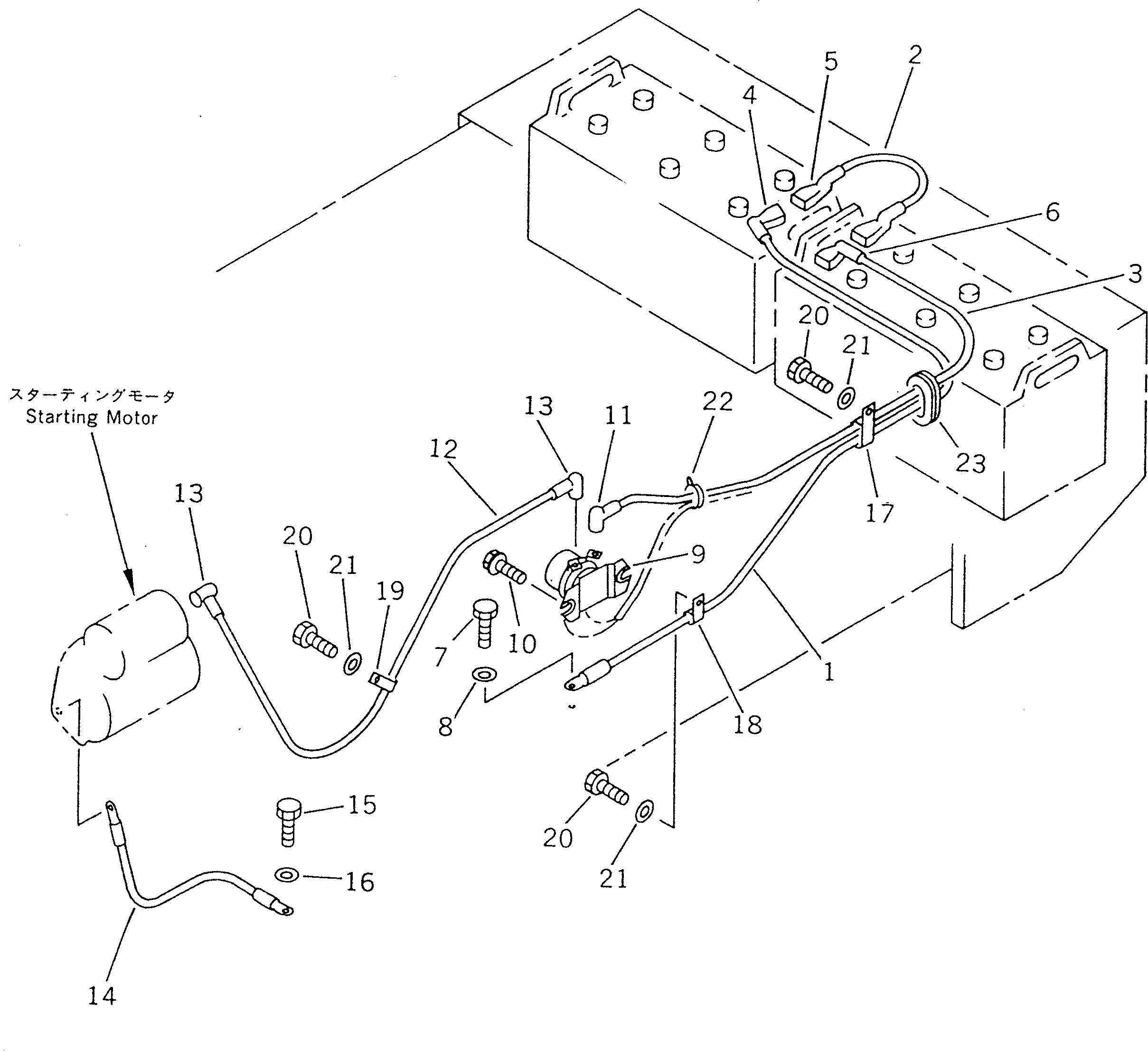 Komatsu parts book diagram for WF450T-1 S/N 10001-UP: ELECTRICAL SYSTEM (BATTERY LINE)