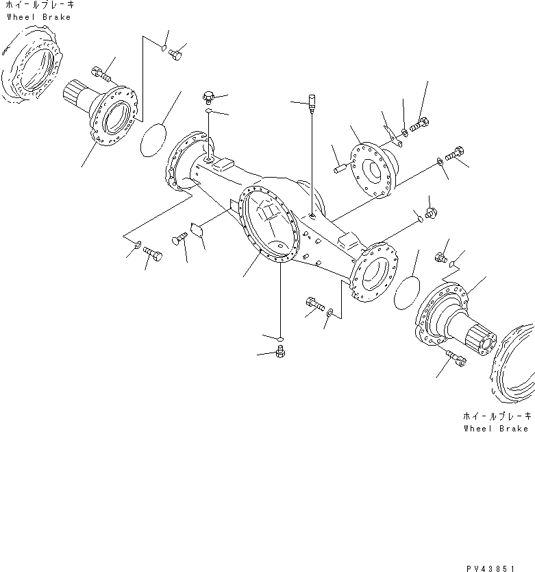 Komatsu parts book diagram for WF450T-1 S/N 10001-UP: REAR AXLE HOUSING