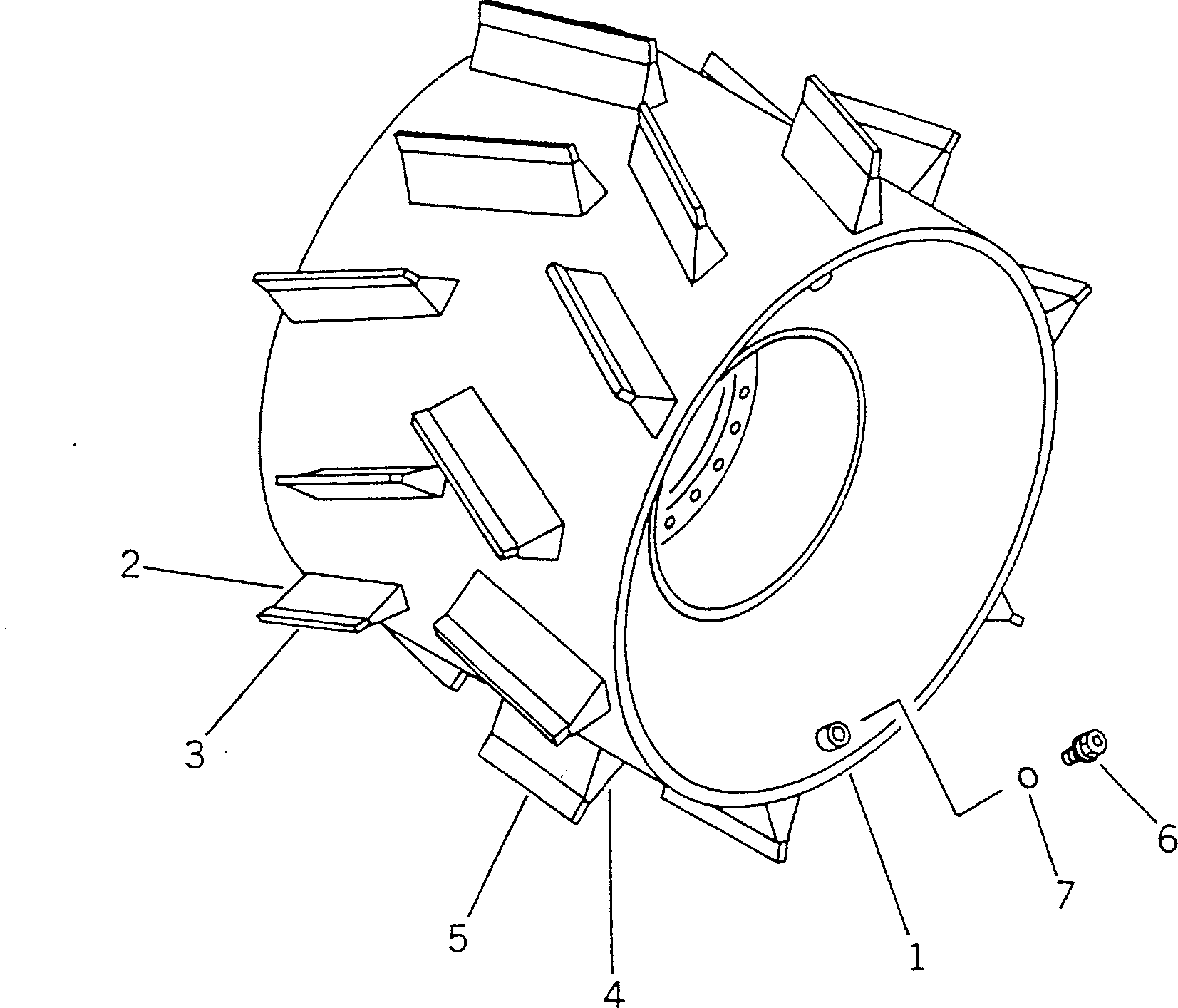 Komatsu parts book diagram for WF450T-1 S/N 10001-UP: WHEEL (CHOPP TYPE)