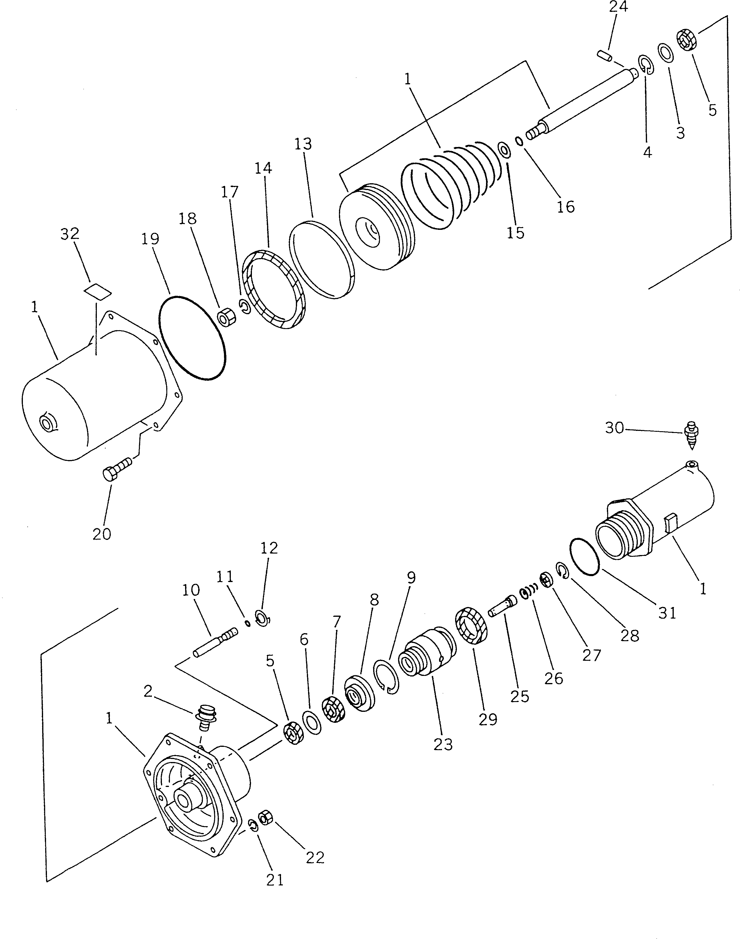 Komatsu parts book diagram for WF450T-1 S/N 10001-UP: BRAKE CHAMBER