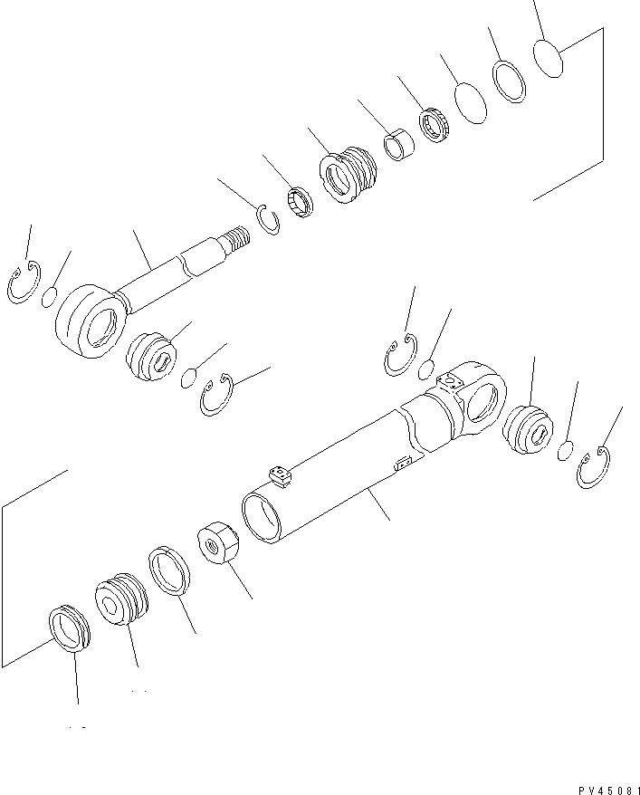Komatsu parts book diagram for WF450T-1 S/N 10001-UP: LIFT CYLINDER