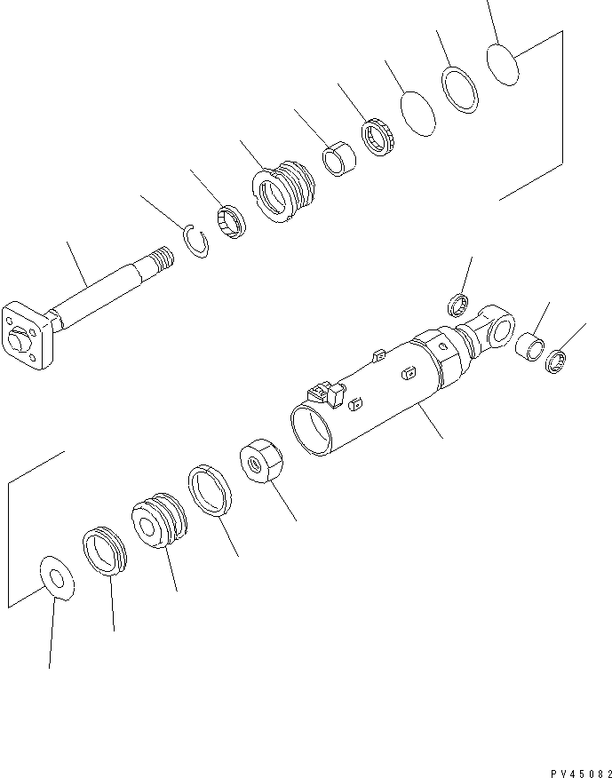 Komatsu parts book diagram for WF450T-1 S/N 10001-UP: TILT CYLINDER