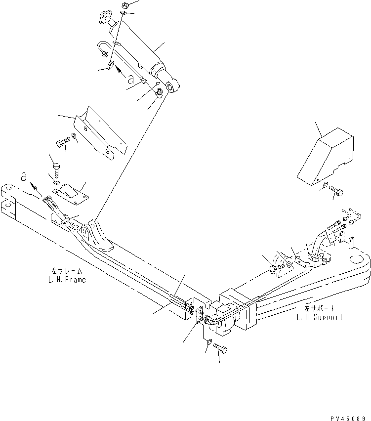 Komatsu parts book diagram for WF450T-1 S/N 10001-UP: HYDRAULIC PIPING (TILT CYLINDER LINE 2/2)