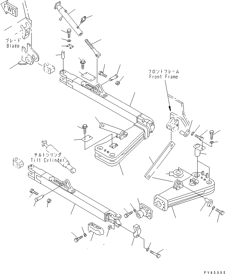 Komatsu parts book diagram for WF450T-1 S/N 10001-UP: FRAME