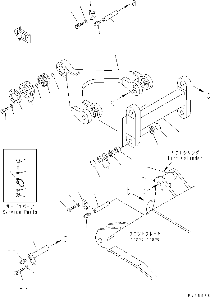 Komatsu parts book diagram for WF450T-1 S/N 10001-UP: LINK
