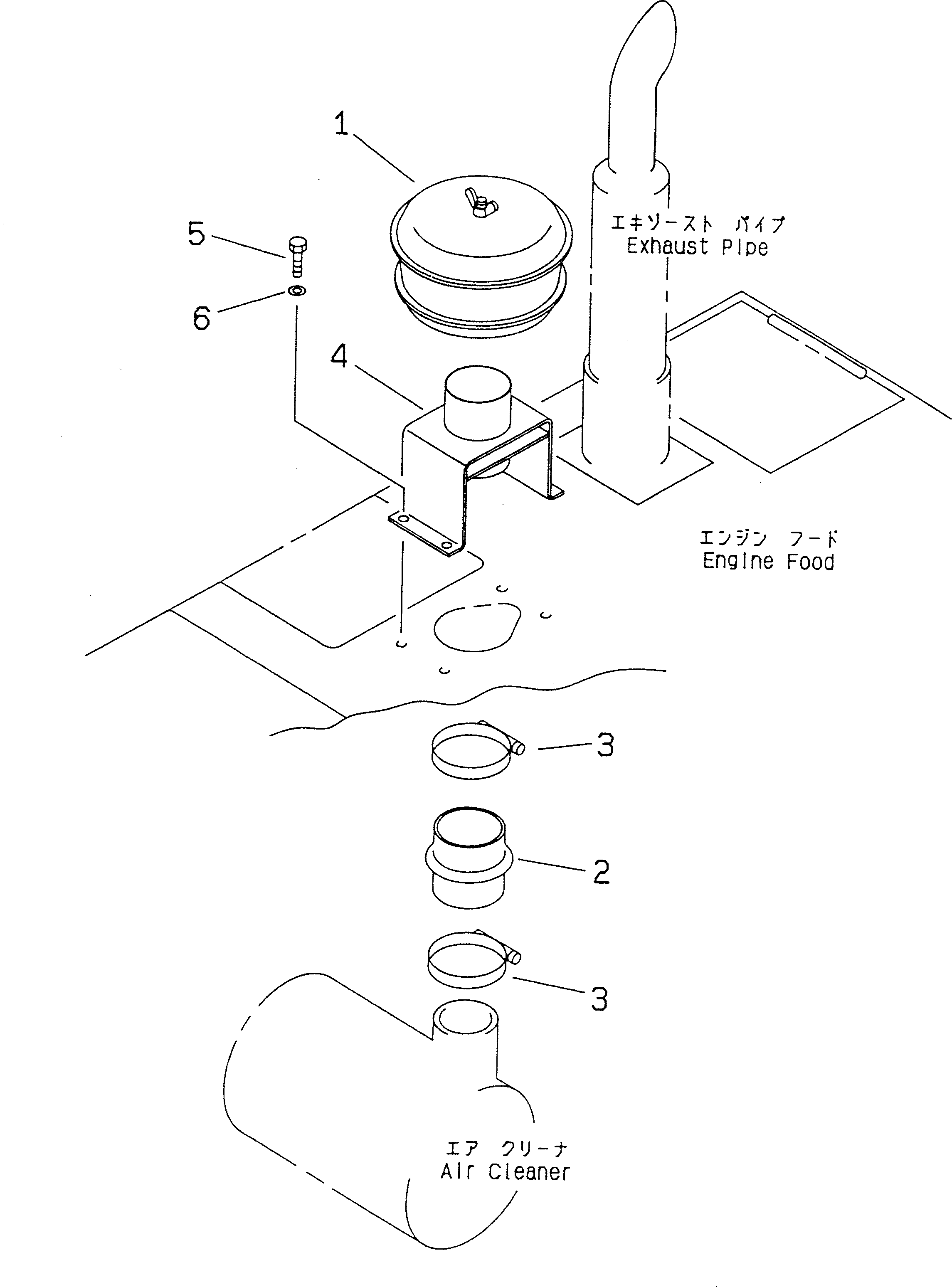 Compactors Komatsu / WF450T-1A S/N 10001-UP(wf450t0c) / AIR CLEANER CONNECTION (WITH PRE CLEANER)(#10009-)(030030 : 1021)