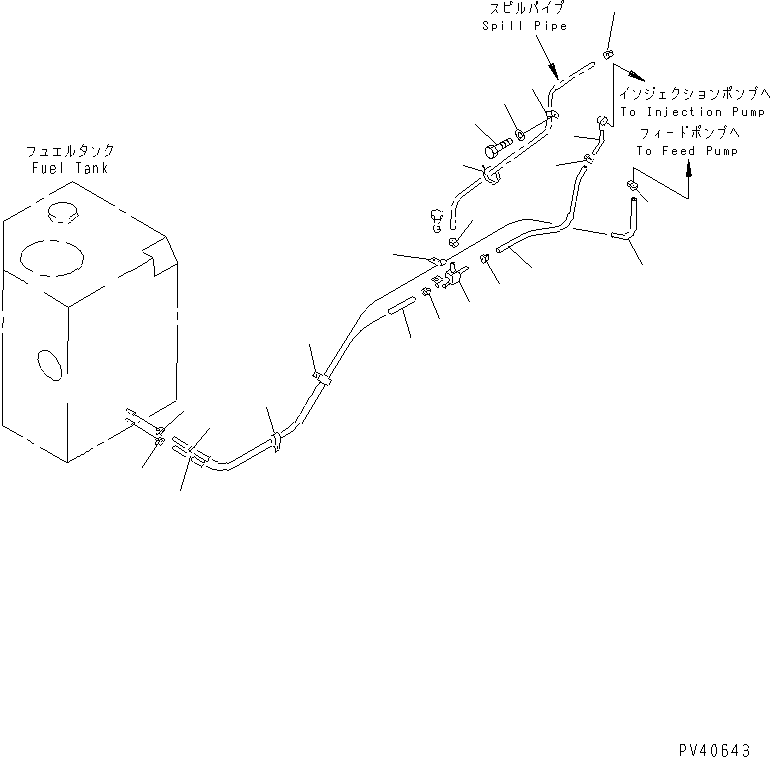 Compactors Komatsu / WF450T-1A S/N 10001-UP(wf450t0c) / FUEL PIPING(030100 : 1351)