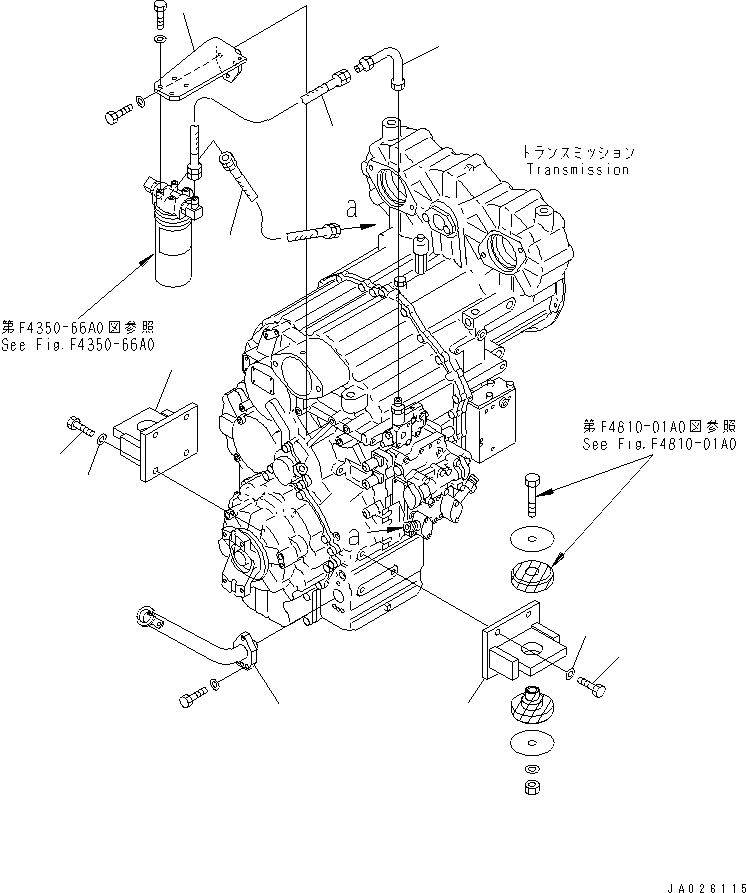 Compactors Komatsu / WF450T-3 S/N 53001-UP(wf450t1c) / TORQUE CONVERTER AND TRANSMISSION (MOUNTING BRACKET)(150040 : F4300-01A0)