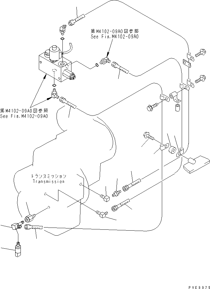 Compactors Komatsu / WF450T-3 S/N 53001-UP(wf450t1c) / TORQUE CONVERTER AND TRANSMISSION (PARKING BRAKE PIPING)(150070 : F4300-04A0)