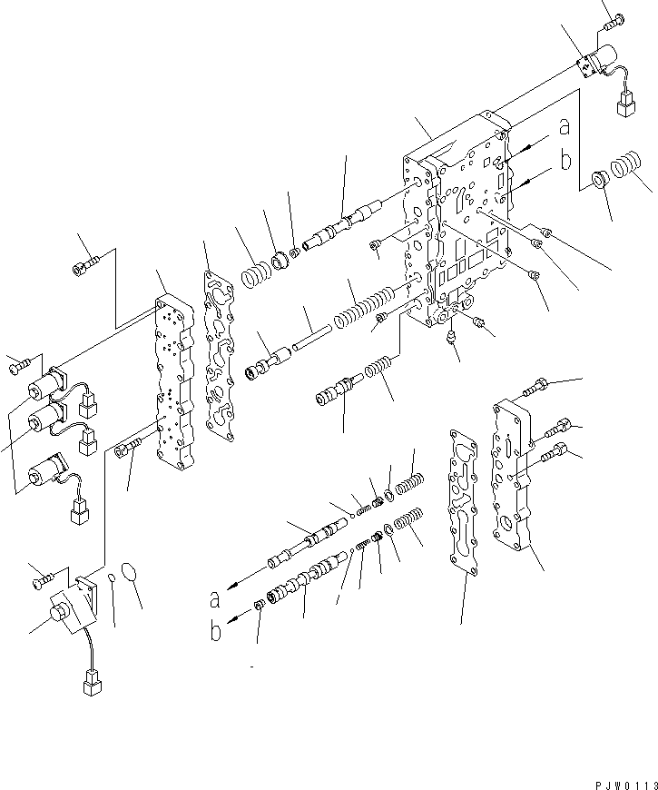 Compactors Komatsu / WF450T-3 S/N 53001-UP(wf450t1c) / TRANSMISSION CONTROL VALVE (LOWER VALVE)(150200 : F4350-62A0)