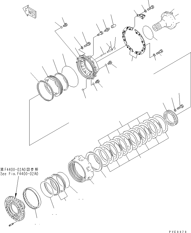 Compactors Komatsu / WF450T-3 S/N 53001-UP(wf450t1c) / FRONT AXLE (FRONT WHEEL BRAKE)(150280 : F4400-01A0)