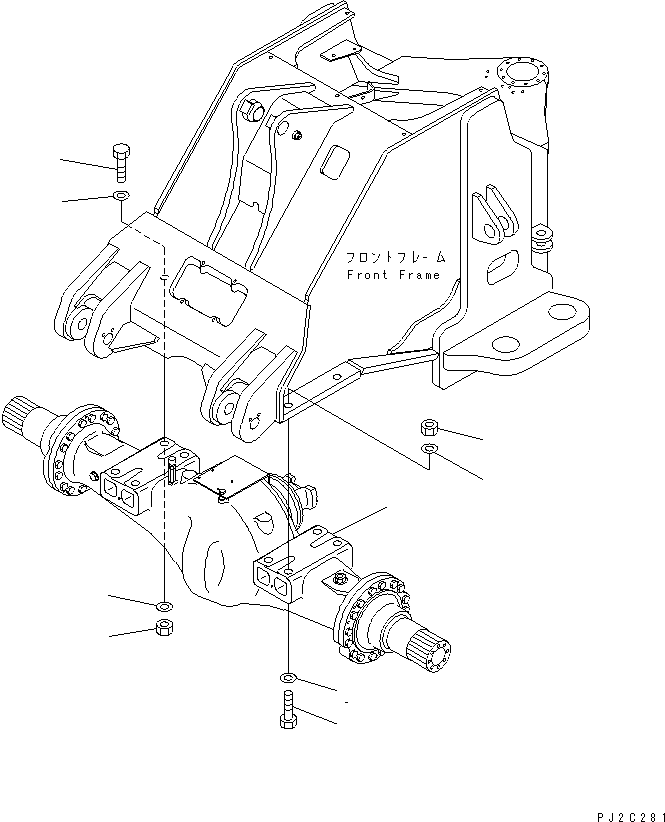 Compactors Komatsu / WF450T-3 S/N 53001-UP(wf450t1c) / FRONT AXLE AND AXLE MOUNTING PARTS(150320 : F4400-51A0)