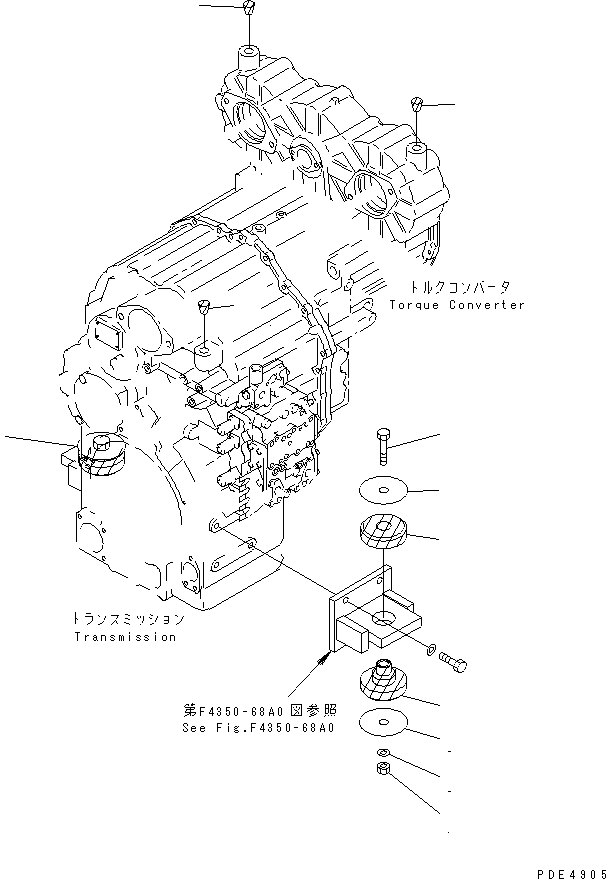 Compactors Komatsu / WF450T-3 S/N 53001-UP(wf450t1c) / TORQUE CONVERTER AND TRANSMISSION MOUNTING(150390 : F4810-01A0)