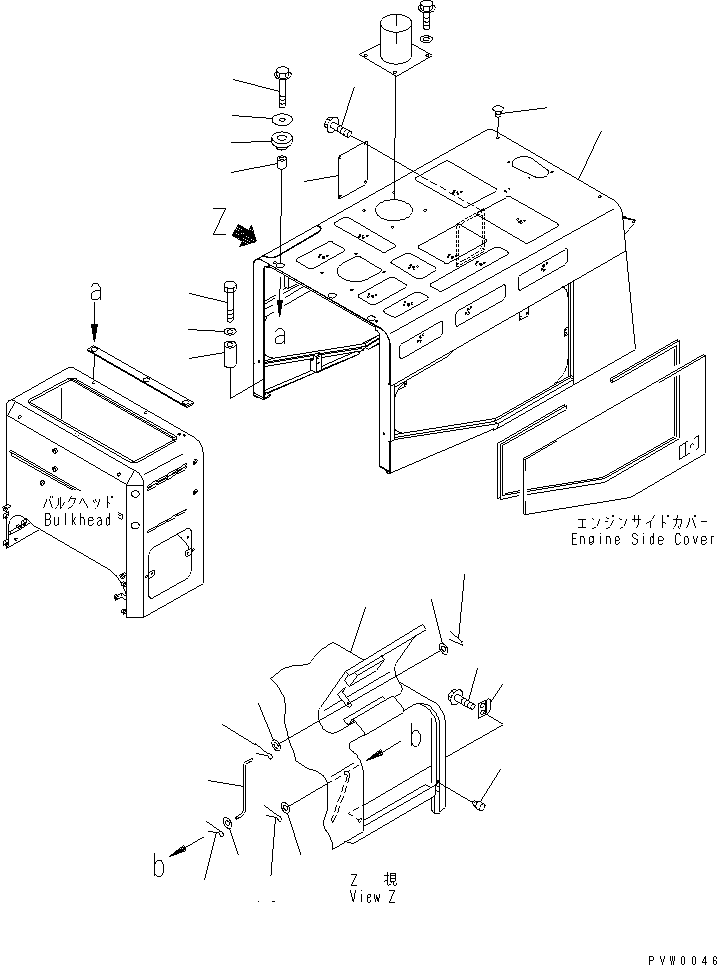 Compactors Komatsu / WF450T-3 S/N 53001-UP(wf450t1c) / HOOD (ENGINE HOOD AND MOUNTING PARTS)(#53001-54099)(270010 : M4100-01A0)