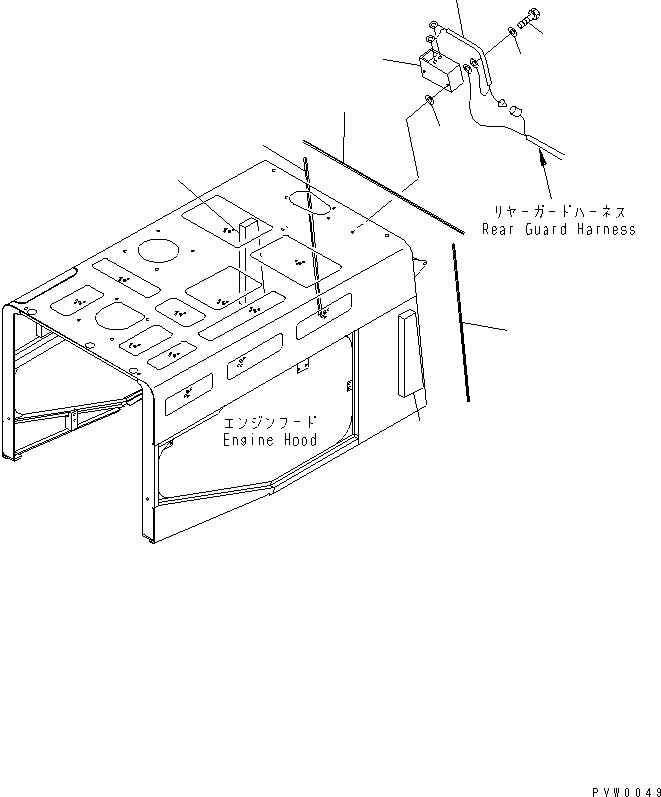 Compactors Komatsu / WF450T-3 S/N 53001-UP(wf450t1c) / HOOD (BACK-UP ALARM AND ENGINE HOOD SEAL)(#53001-54099)(270060 : M4100-06A0)