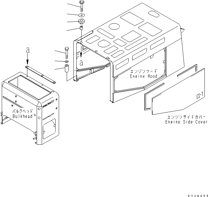 Compactors Komatsu / WF450T-3 S/N 53001-UP(wf450t1c) / HOOD (ENGINE HOOD MOUNTING PARTS)(#54101-)(270110 : M4100-15A0)