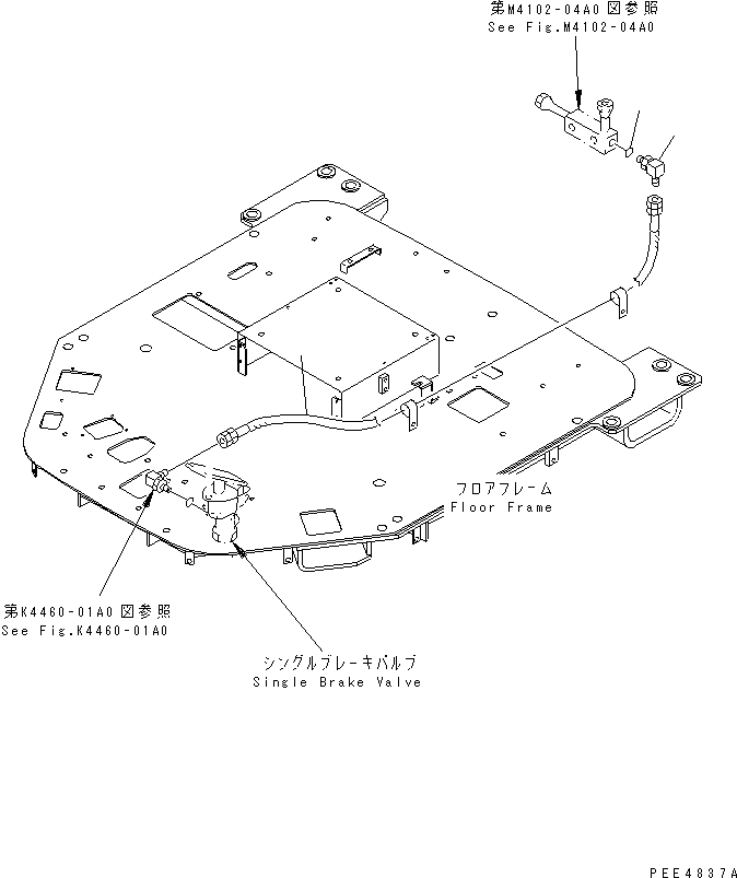 Compactors Komatsu / WF450T-3 S/N 53001-UP(wf450t1c) / BULKHEAD (ACCUMULATOR TO SINGLE BRAKE VALVE)(270240 : M4102-08A0)