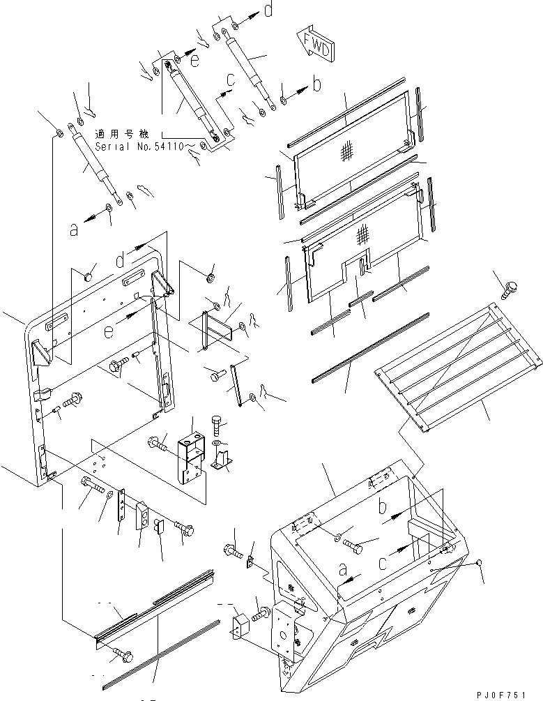 Compactors Komatsu / WF450T-3 S/N 53001-UP(wf450t1c) / RADIATOR GUARD (REAR DUCT)(#54101-)(270290 : M4120-01A0A)