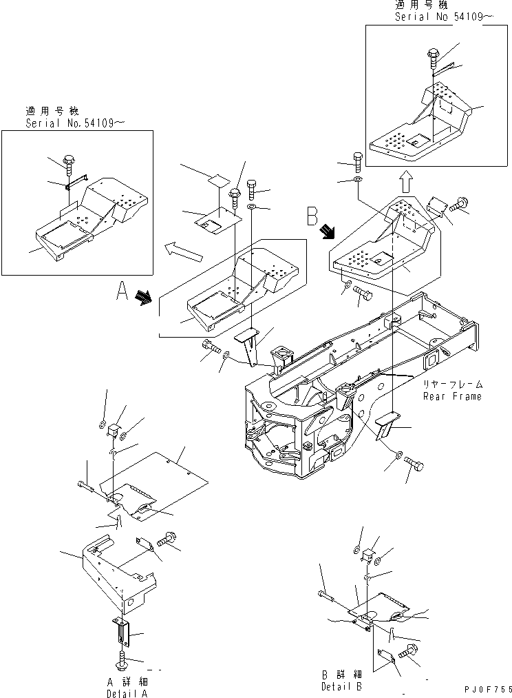Compactors Komatsu / WF450T-3 S/N 53001-UP(wf450t1c) / REAR FENDER AND LADDER(#54101-)(270330 : M4310-01A0A)