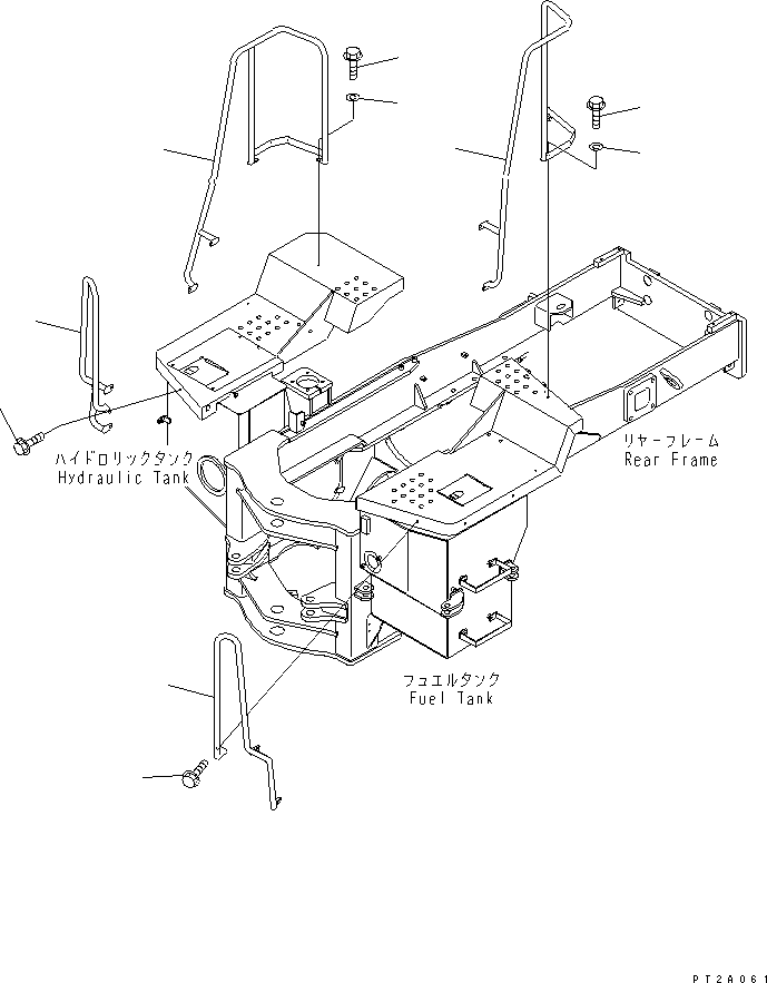 Compactors Komatsu / WF450T-3 S/N 53001-UP(wf450t1c) / LADDER RAIL(270340 : M4320-01A0)