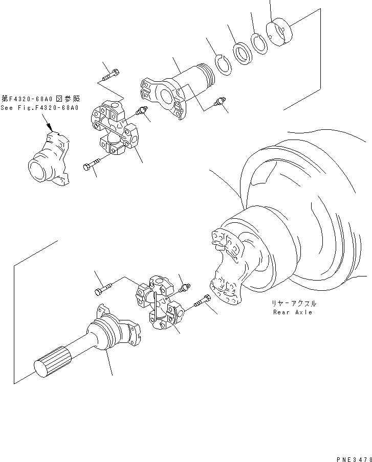 Compactors Komatsu / WF550-3D S/N 50001-UP(wf550-3c) / DRIVE SHAFT (REAR AXLE SIDE)(150040 : F4200-04A0)
