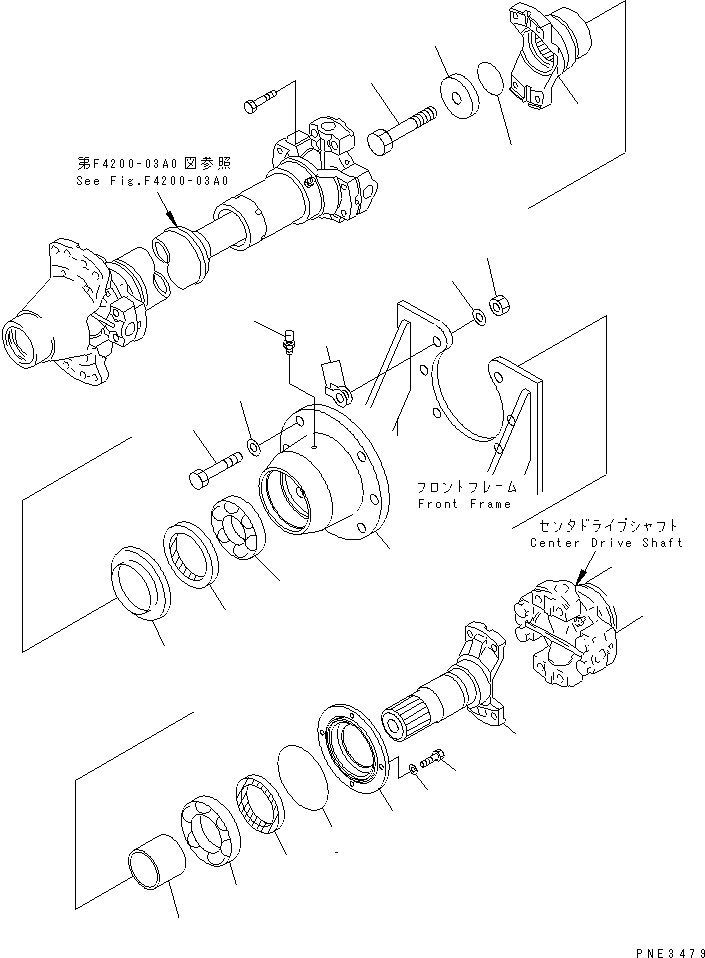 Compactors Komatsu / WF550-3D S/N 50001-UP(wf550-3c) / DRIVE SHAFT (FRONT AXLE SIDE ? CENTER)(150050 : F4200-05A0)