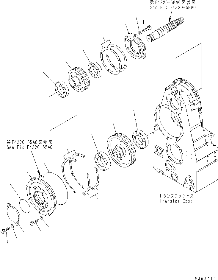 Compactors Komatsu / WF550-3D S/N 50001-UP(wf550-3c) / TRANSMISSION (TRANSFER) (2/3) (TRANSFER GEAR)(150260 : F4320-66A0)