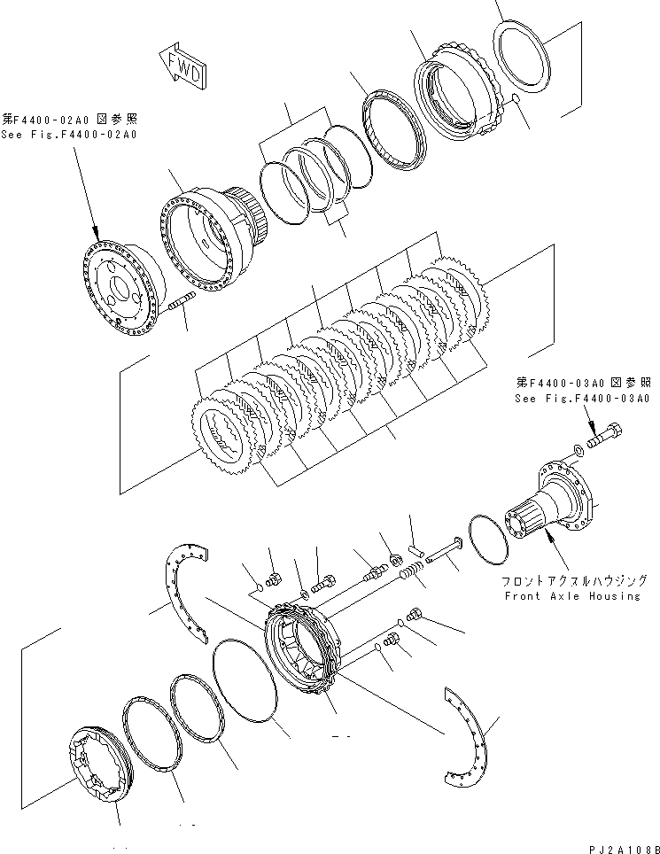 Compactors Komatsu / WF550-3D S/N 50001-UP(wf550-3c) / FRONT AXLE (WHEEL BRAKE)(150310 : F4400-01A0)