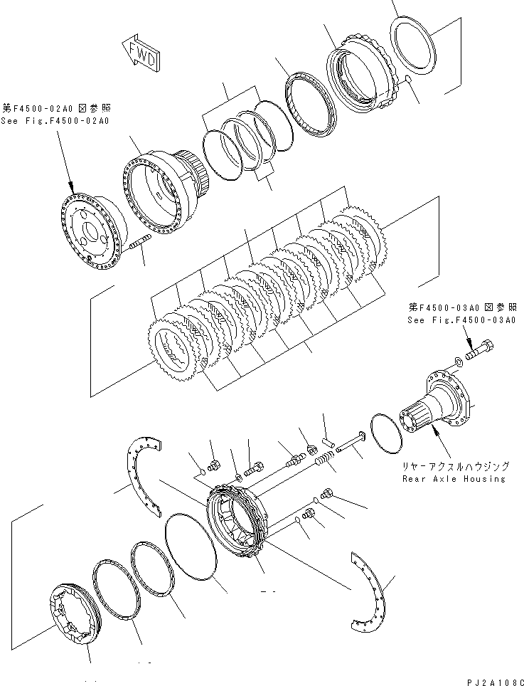 Compactors Komatsu / WF550-3D S/N 50001-UP(wf550-3c) / REAR AXLE (WHEEL BRAKE)(150380 : F4500-01A0)
