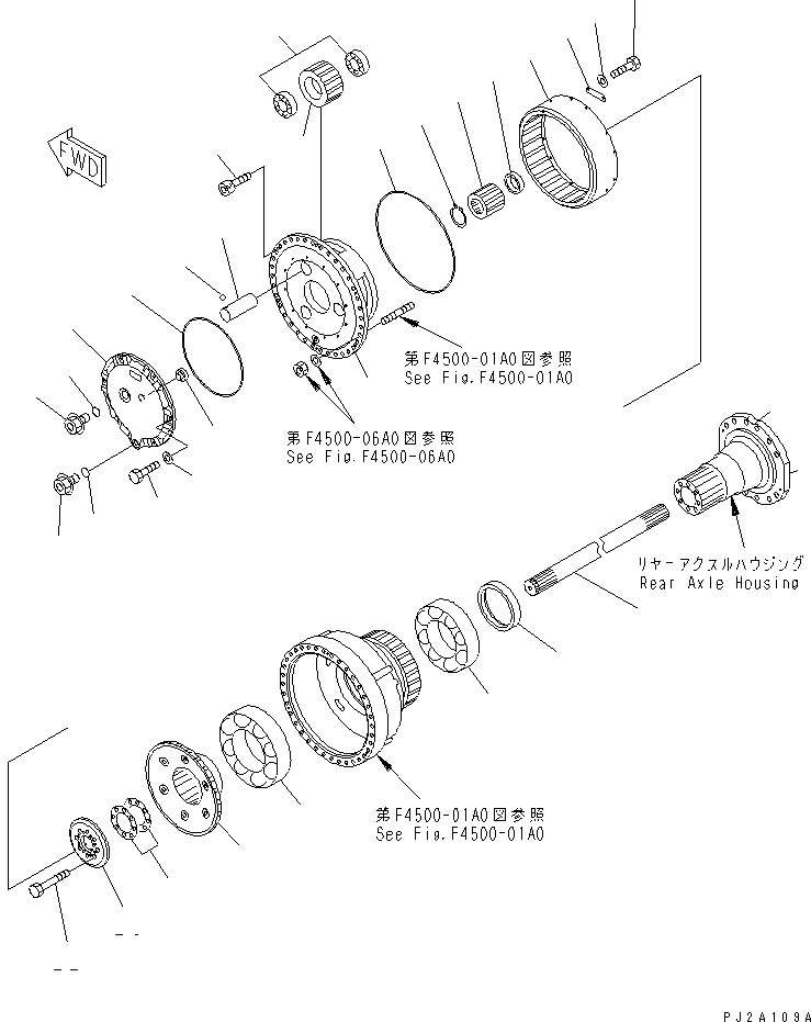 Compactors Komatsu / WF550-3D S/N 50001-UP(wf550-3c) / REAR AXLE (FINAL DRIVE)(150390 : F4500-02A0)