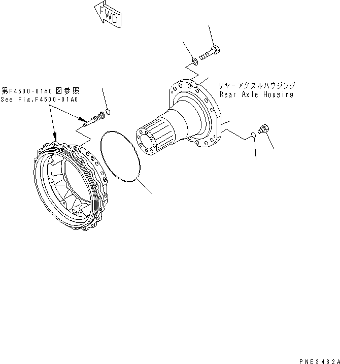 Compactors Komatsu / WF550-3D S/N 50001-UP(wf550-3c) / REAR AXLE (WHEEL BRAKE MOUNTING PARTS)(150400 : F4500-03A0)