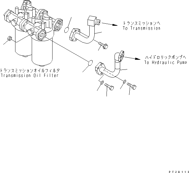 Compactors Komatsu / WF550-3D S/N 50001-UP(wf550-3c) / TORQUE CONVERTER AND TRANSMISSION LINE (OIL FILTER PIPING ? OIL   FILTER SIDE)(150460 : F4700-03A0)