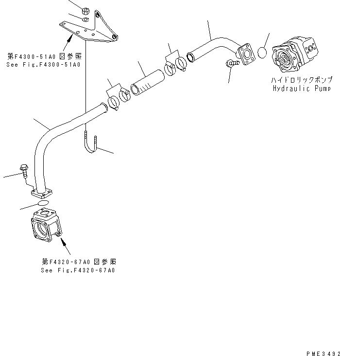 Compactors Komatsu / WF550-3D S/N 50001-UP(wf550-3c) / TORQUE CONVERTER AND TRANSMISSION LINE (OIL FILTER PIPING ?       SUCTION)(150470 : F4700-04A0)